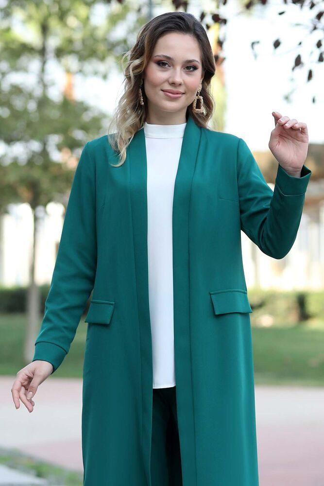 Hosenanzug Zweiteiler Damen Anzug Langarm Longblazer mit Hose Modest Fashion